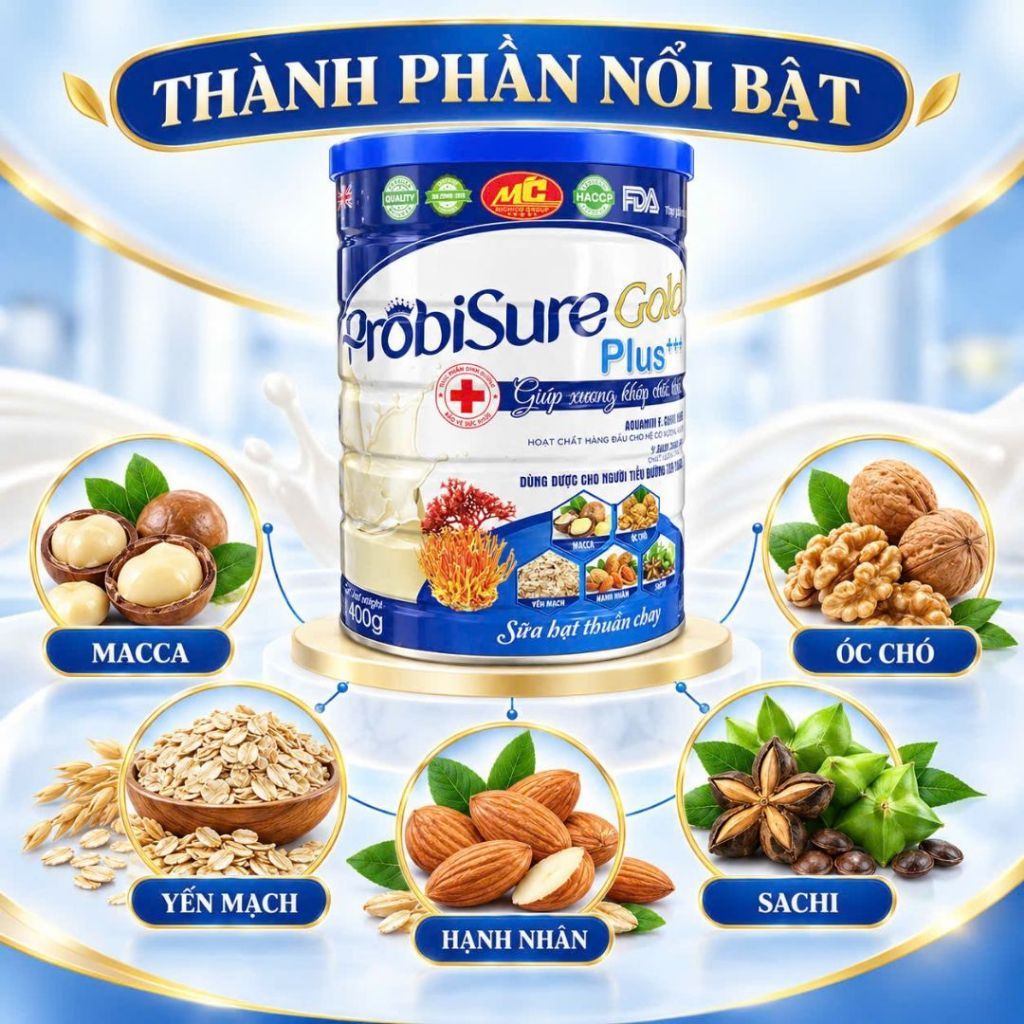 sữa ProbiSure Gold Plus – Sữa hạt dinh dưỡng thuần chay, bổ sung dưỡng chất cho cuộc sống năng động 