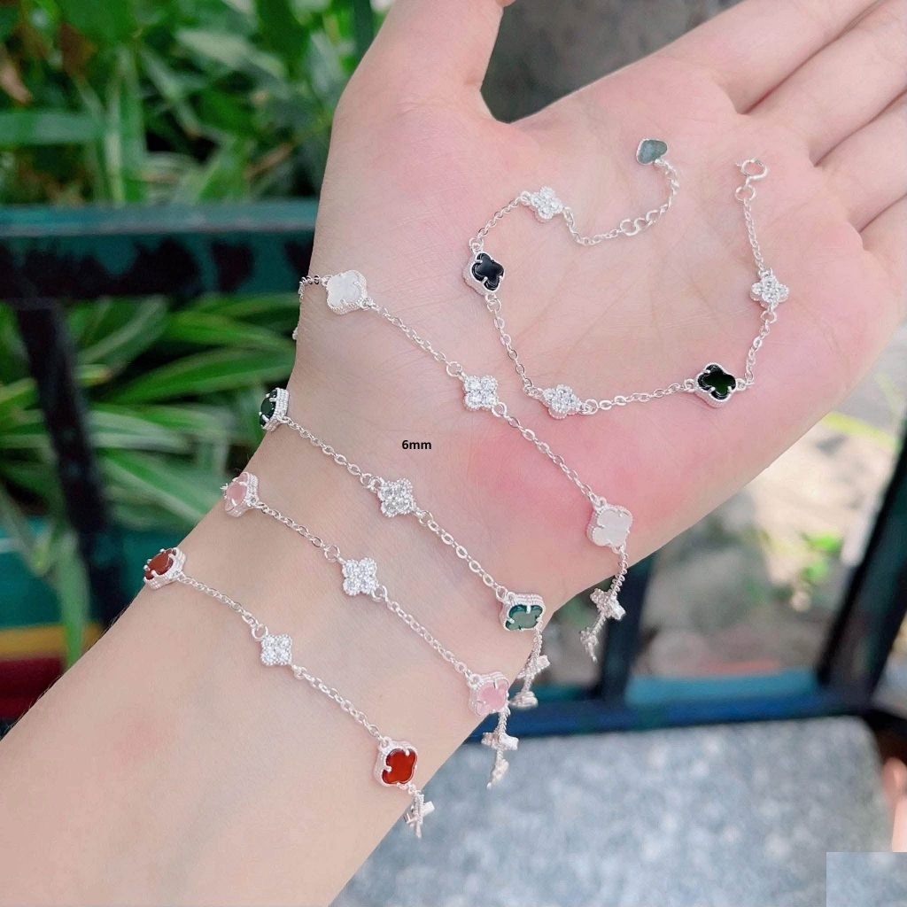 Lawxc tay 4 lá mix size mini 6mm chuẩn bạc ta