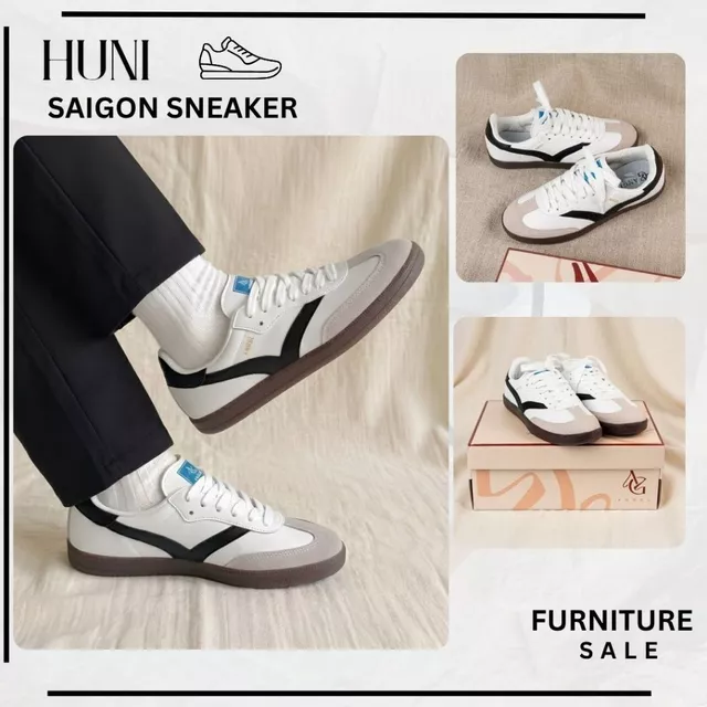Giày Sneaker Trắng Sọc Đen, Giày Thể Thao Trắng Dễ Phối Phong Cách Đi Học Công Sở | AG06