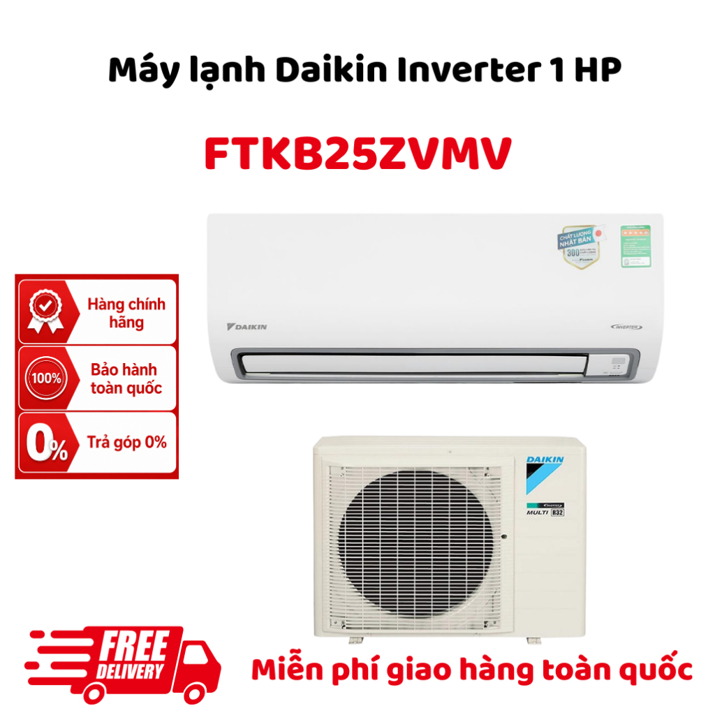 Điều hòa Daikin 9000 BTU 1 chiều inverter FTKB25ZVMV
