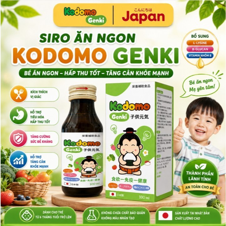 Siro Kodomo Genki – Siro Ăn Ngon Cho Bé, Tăng Đề Kháng Nhập Khẩu Nhật Bản