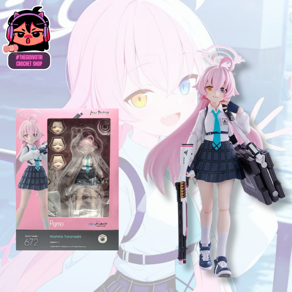FIGMA 672 (AUTHENTIC) HIGH QUALITY ACTION FIGURE "HOSHINO TAKANASHI - BLUE ARCHIVE" (NEWSEAL)