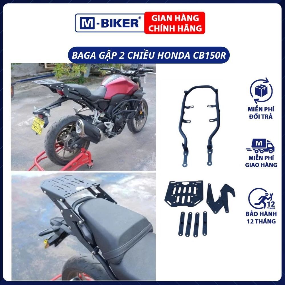 M-Biker | Baga Gập 2 Chiều CB150R, baga CB150R gập lật 2 chiều