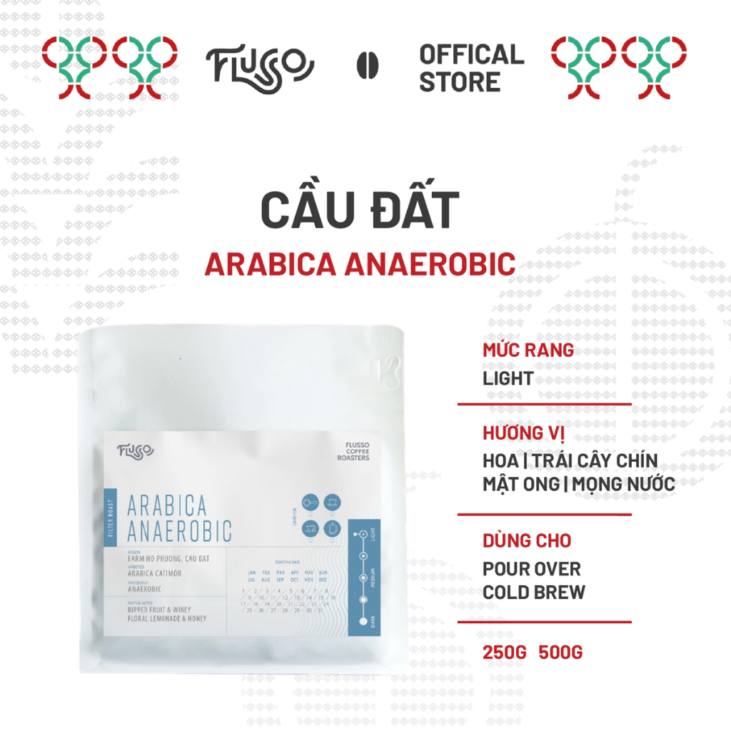 Cà Phê Arabica Anaerobic Flusso Coffee - Cà Phê Hạt Rang Xay Nguyên Chất Pha Cold Brew
