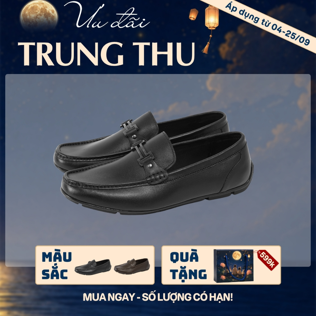 Giày Moccasin Nam Cao Cấp Da Thật Lecos - LG54