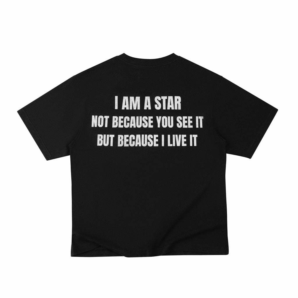 "Whenever Atelier" - Áo Thun Whenever Star Manifesto T-Shirt Vải Cotton Form Whenever SS26/ Black