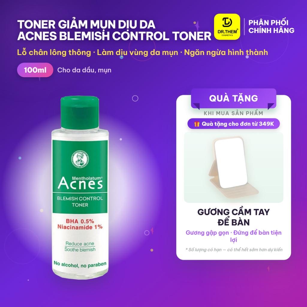 Toner Giảm Mụn Dịu Da Acnes Blemish Control Toner 100ml - Dr Thêm