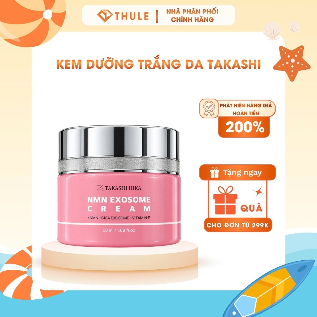 Kem Dưỡng Da Takashi Hika NMN Exosome Cream 50ml – Hỗ Trợ Ngừa Lão Hóa, Dưỡng Da & Cấp Ẩm