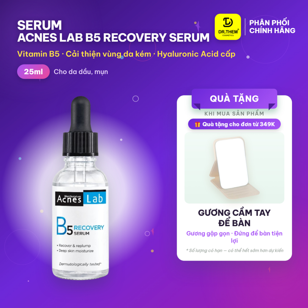 Serum Acnes Lab B5 Recovery Serum 25ml - Tinh Chất Dưỡng Ẩm Chuyên Sâu, Làm Dịu & Phục Hồi Da Mụn - 