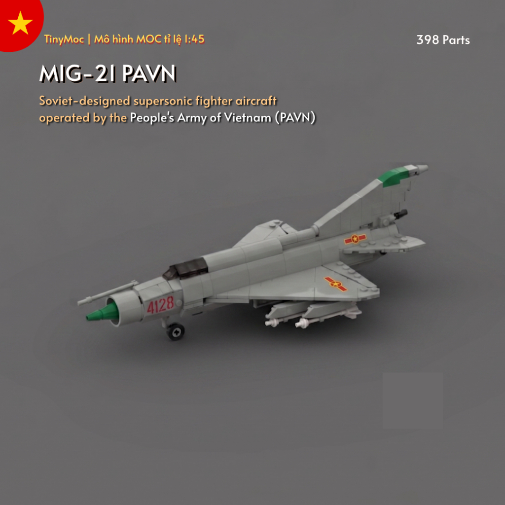 đồ chơi lắp ráp moc , Máy bay chiến đấu Mig - 21 tỷ lệ 1/45, đồ chơi lắp ráp Mig 21 có tem dán