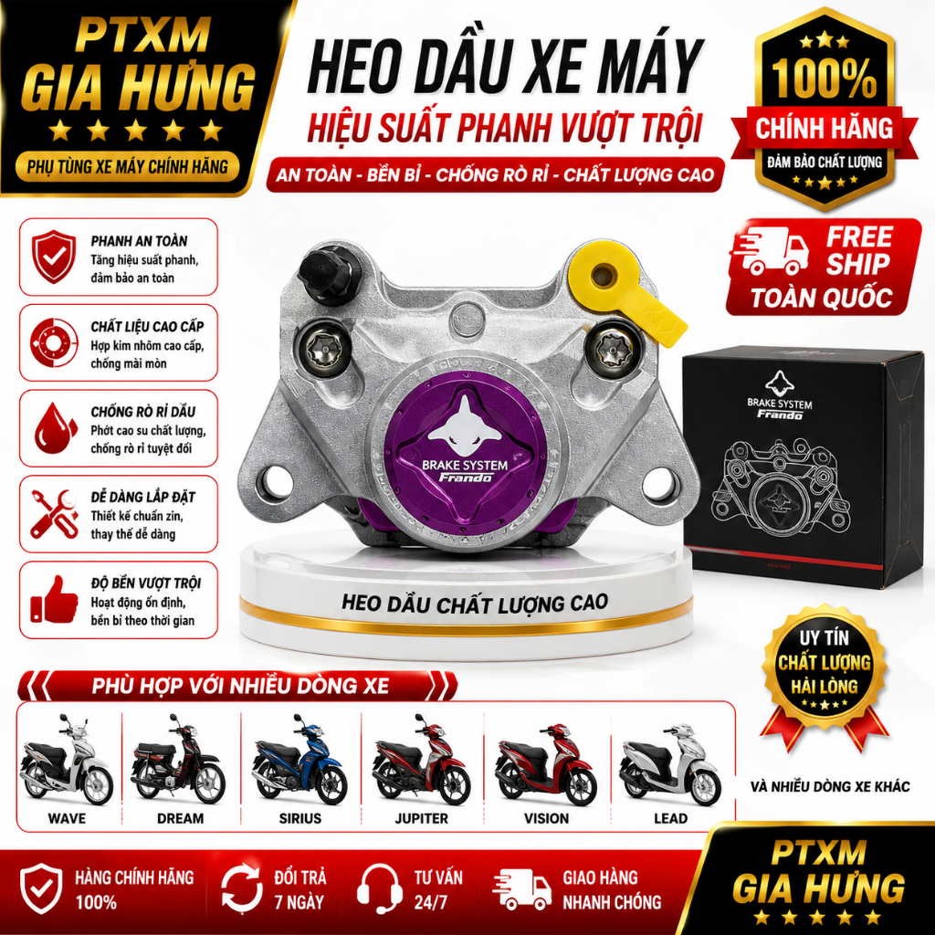 Heo dầu xe điện độ-heo cá mập 2piston