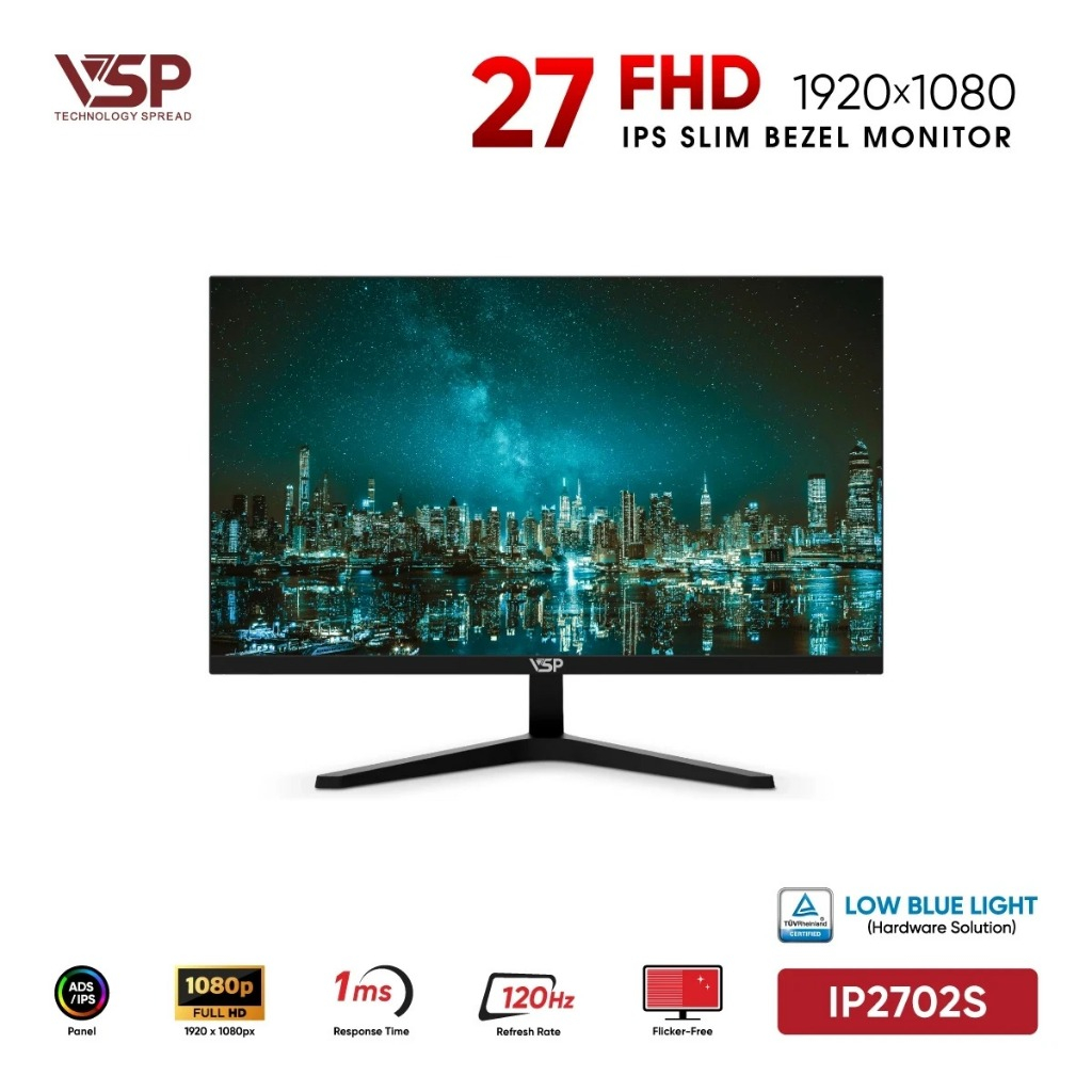 Màn Hình VSP IP2702S (27 inch/IPS/FHD/120Hz/1ms) - Màn hình PC Gaming Độ phân giải Full HD, 120Hz, b