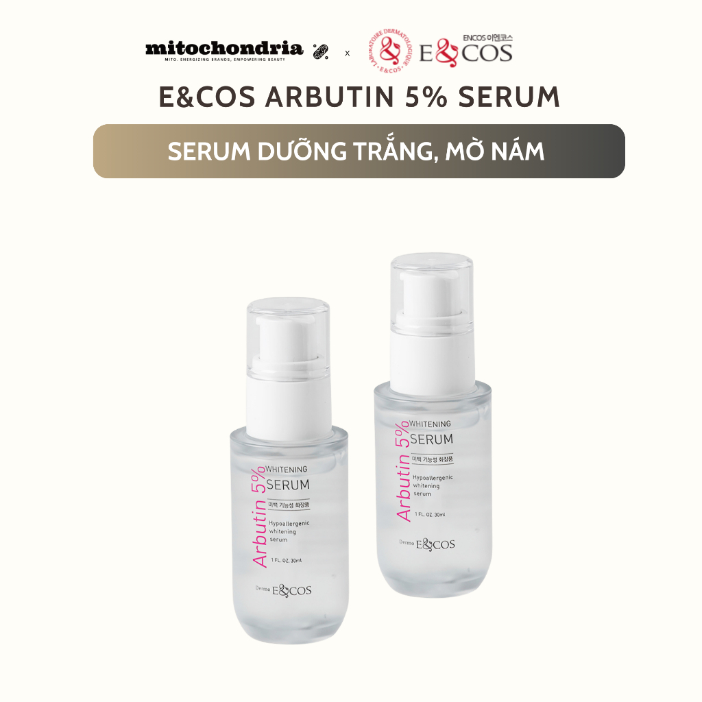Serum làm mờ nám & sáng da E&COS Arbutin 5% Whitening Serum 30ml