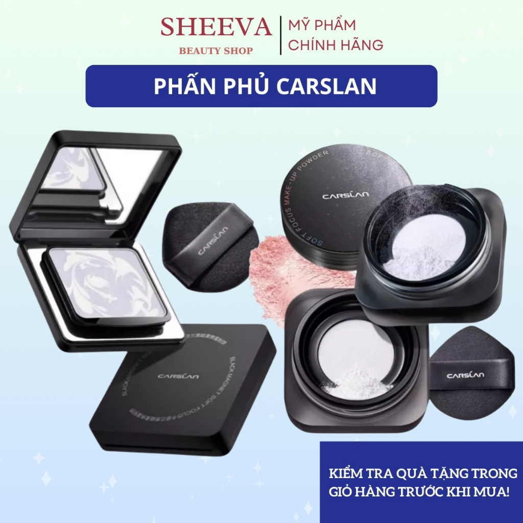 Phấn Phủ Kiềm Dầu CARSLAN Phấn Nén Mịn Da Lâu Trôi Carslan Black Magnet Phấn Phủ Bột Carslan - Sheev