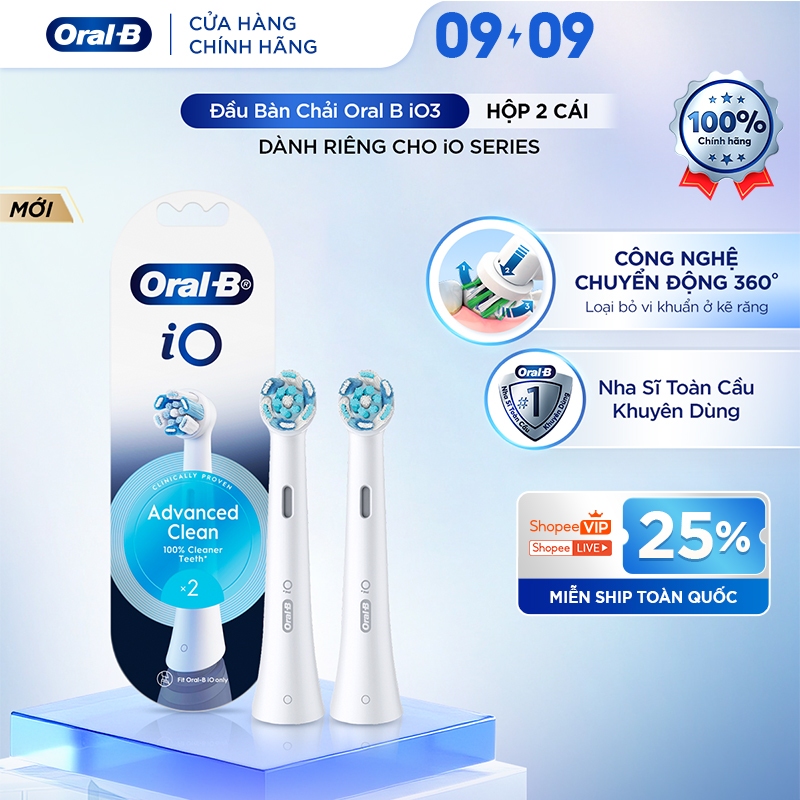 [LS] [MỚI 2026] Đầu Bàn Chải Điện ORAL B iO3 Chính Hãng 100%, Sạch Sâu, Công Nghệ Bảo Vệ Nướu Chủ Độ
