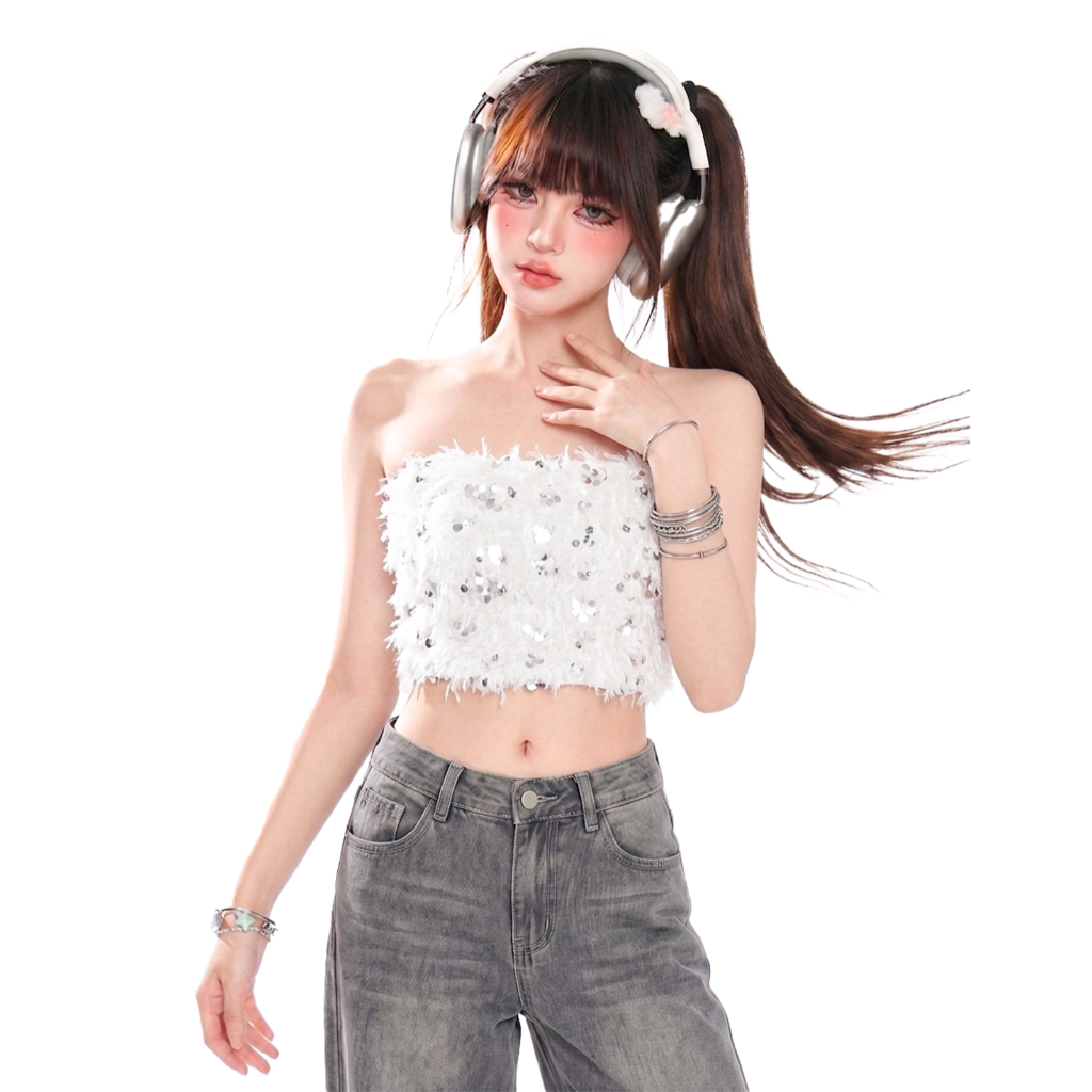 Áo Ống Lông Kim Sa DaaLaa Store Kiểu Bling Bling Cực Cháy A51529