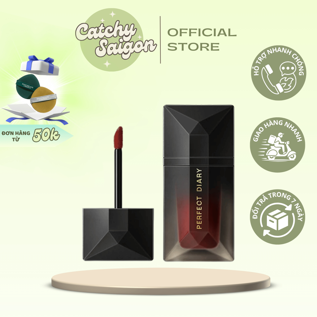 [PERFECT DIARY] Son Kem Lì Perfect Diary Vỏ Đen, Weightless Longwear Lip Stain, 4g