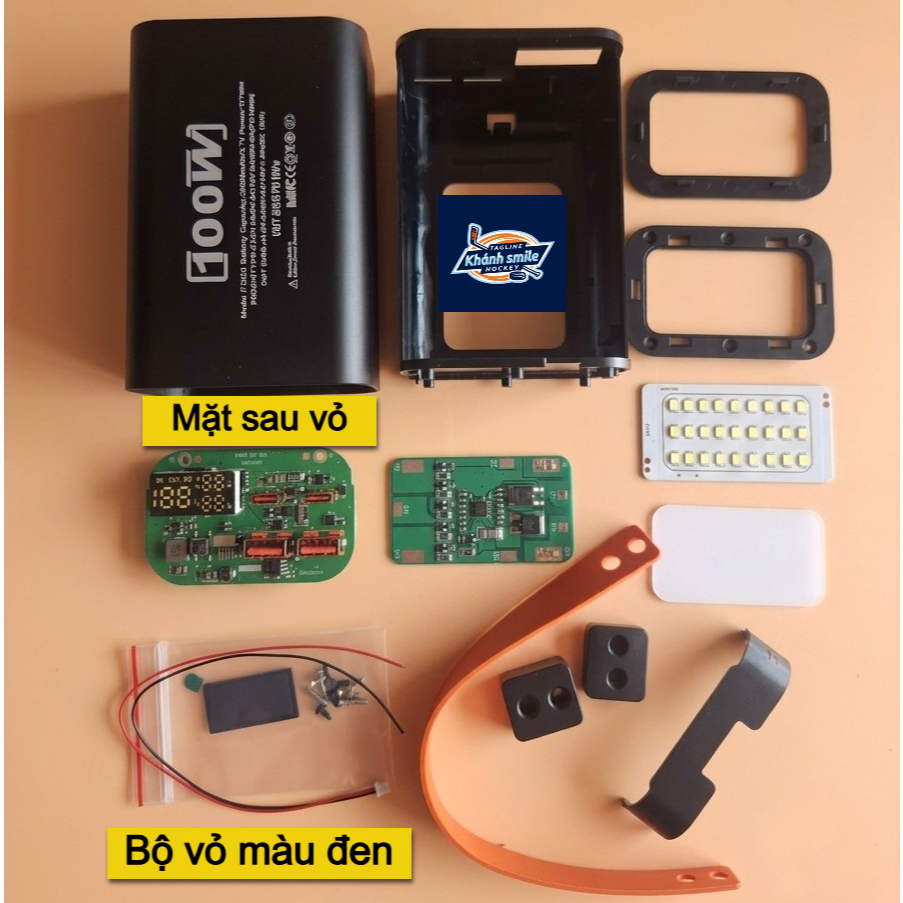 Vỏ mạch Box Sạc dự phòng 100W, 30.000mAh, Vỏ nhôm,  Type C sạc Laptop, Macbook, điện thoại