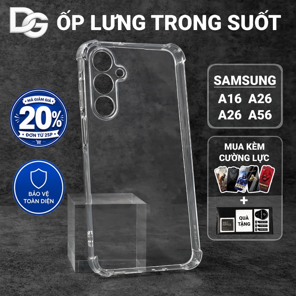 Ốp lưng Samsung A16, A26, A36, A56 5G Dragoncase trơn trong suốt | Ốp điện thoại SS galaxy dẻo bảo v