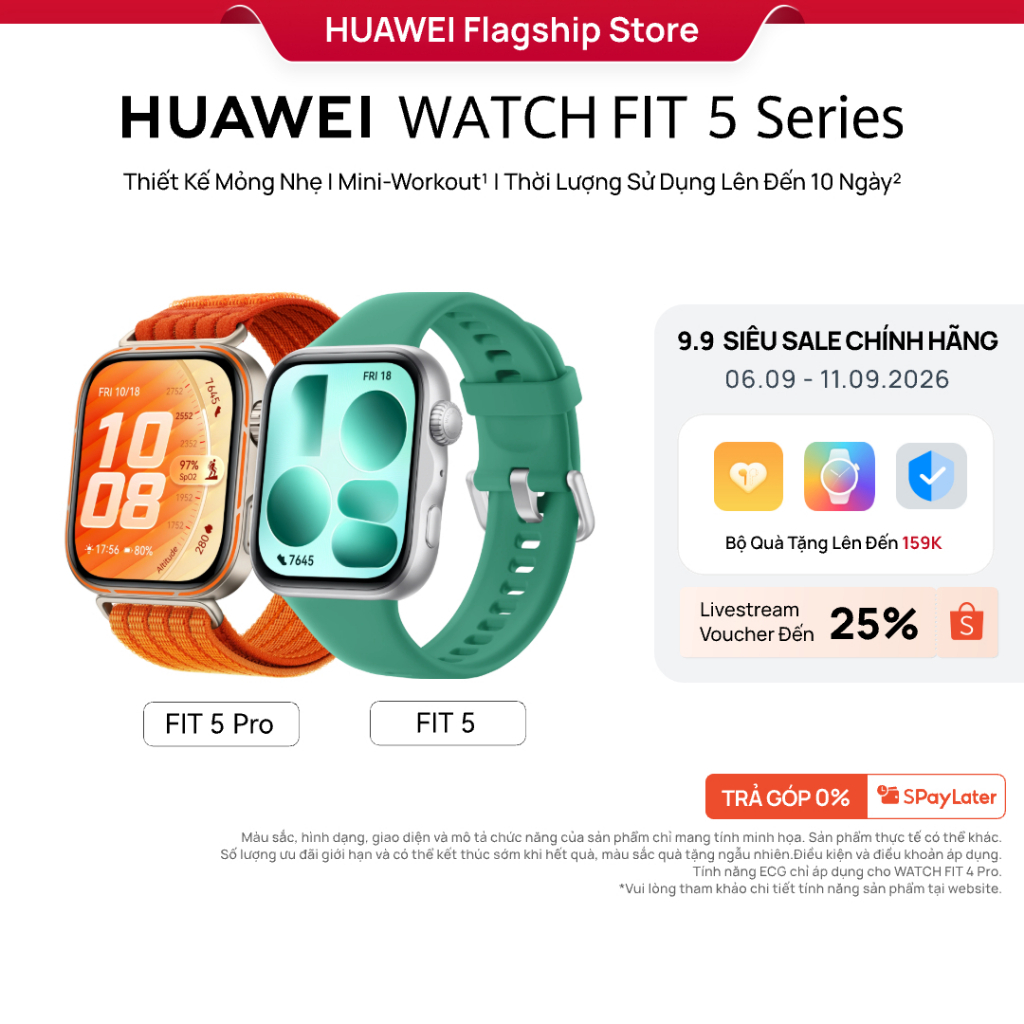[LIVESTREAM VOUCHER 25%] Đồng Hồ Thông Minh HUAWEI WATCH FIT 5 Series |Titanium & Kính Sapphire 2.5D