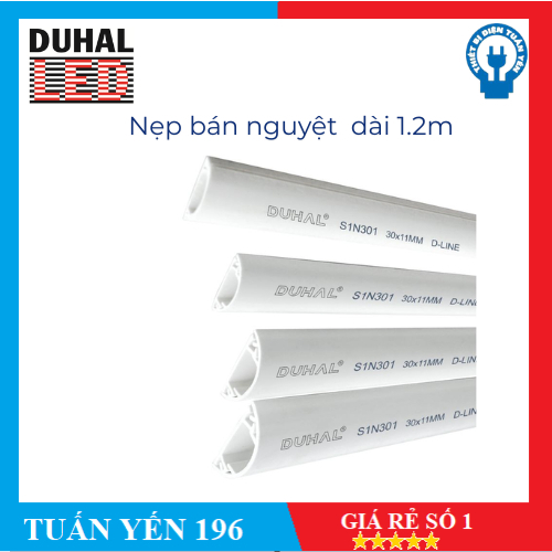 Nẹp bán nguyệt Duhal dài 1.2m 30x11, 40x15, 60x22, 80x30 Màu Trắng