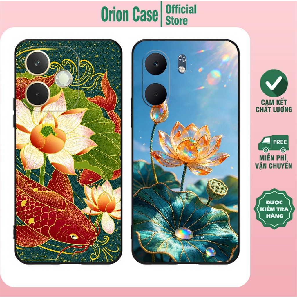Ốp lưng Oppo A5/Oppo A5x/Oppo A5 Pro/Oppo A5i/Oppo A5i Pro tpu dẻo, in hình thư pháp hoa sen,bình an