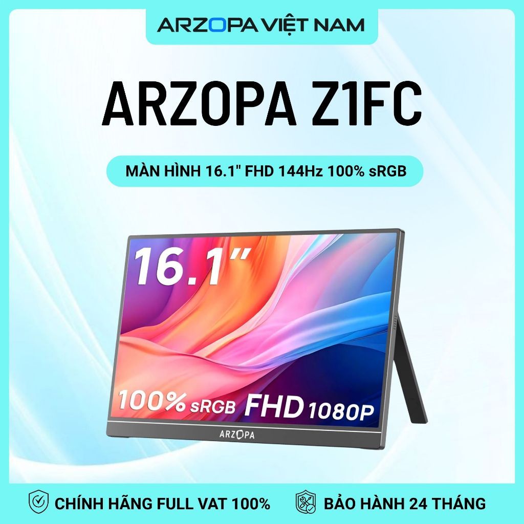 Màn Hình Di Động ARZOPA Z1FC 16.1" 144Hz IPS FHD |106% sRGB | USB-C HDMI | Full VAT