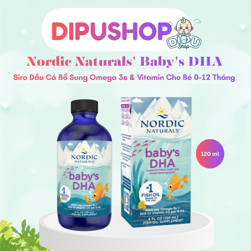 120ml Siro dầu cá Nordic Naturals Baby's DHA cho bé sơ sinh từ 0-12 tháng tuổi