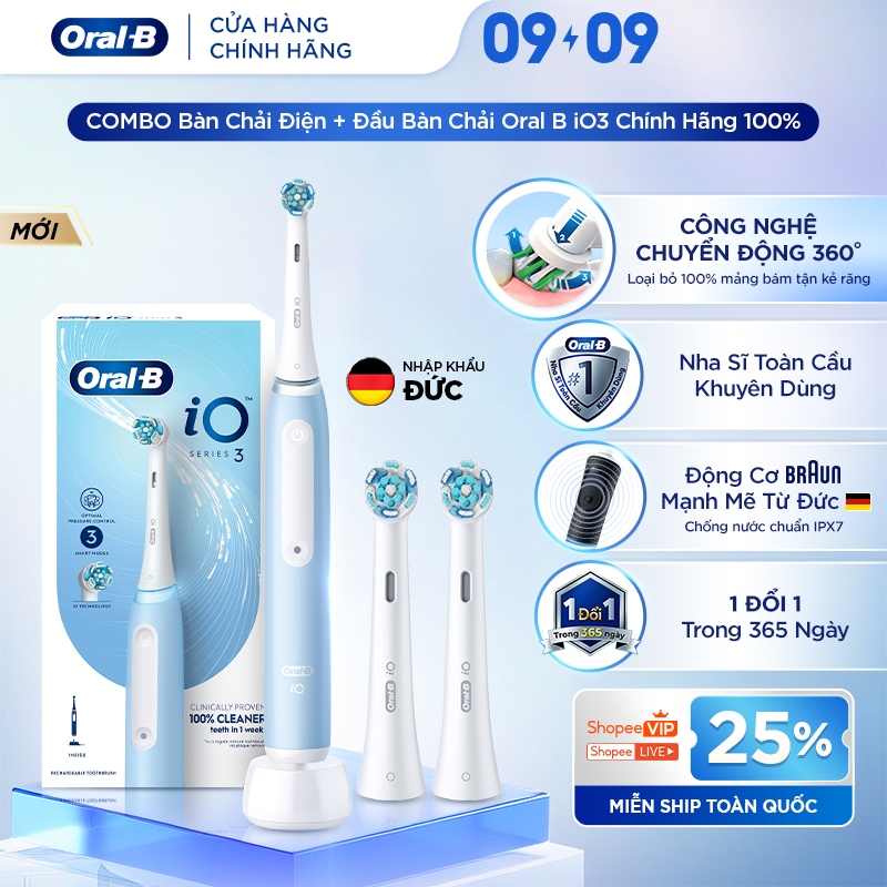 Combo Bàn Chải Và Đầu Bàn Chải Điện ORAL B iO3