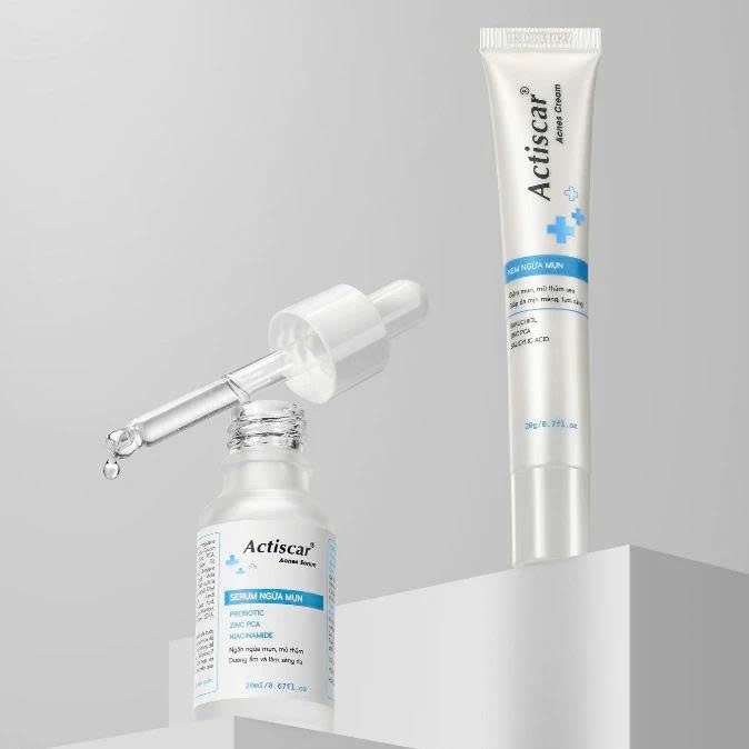 Combo Kem Chấm Mụn & Serum Chấm Mụn Actiscar.