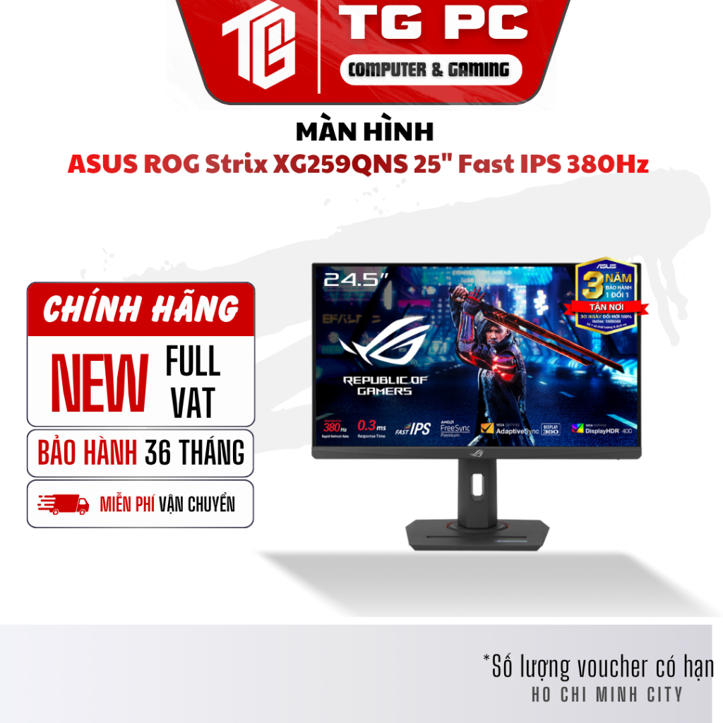 [NEW FULL VAT] Màn Hình ASUS ROG Strix XG259QNS 25" Fast IPS 380Hz chuyên game - BẢO HÀNH 36 THÁNG