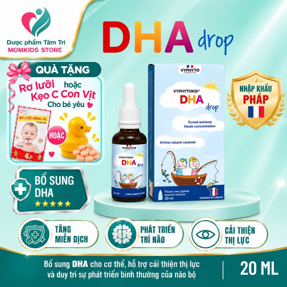VYPHYTOKID DHA Drop 20ml - DHA Omega 3 Cho Trẻ Sơ Sinh & Trẻ Nhỏ, Hỗ Trợ Phát Triển Não Bộ & Thị Lực