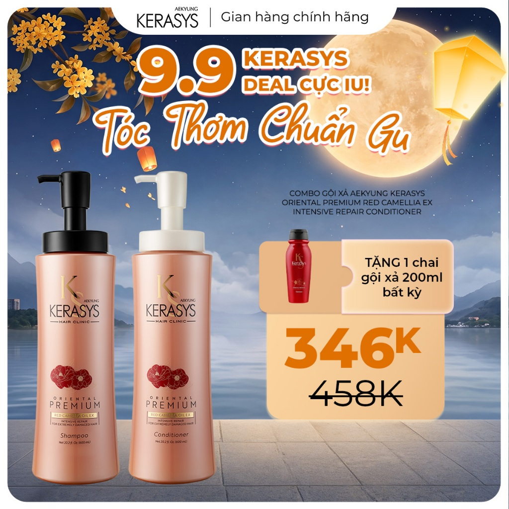 COMBO Gội Xả Phục hồi chuyên sâu, dưỡng tóc khỏe Aekyung Kerasys Oriental Premium Intensive Repair
