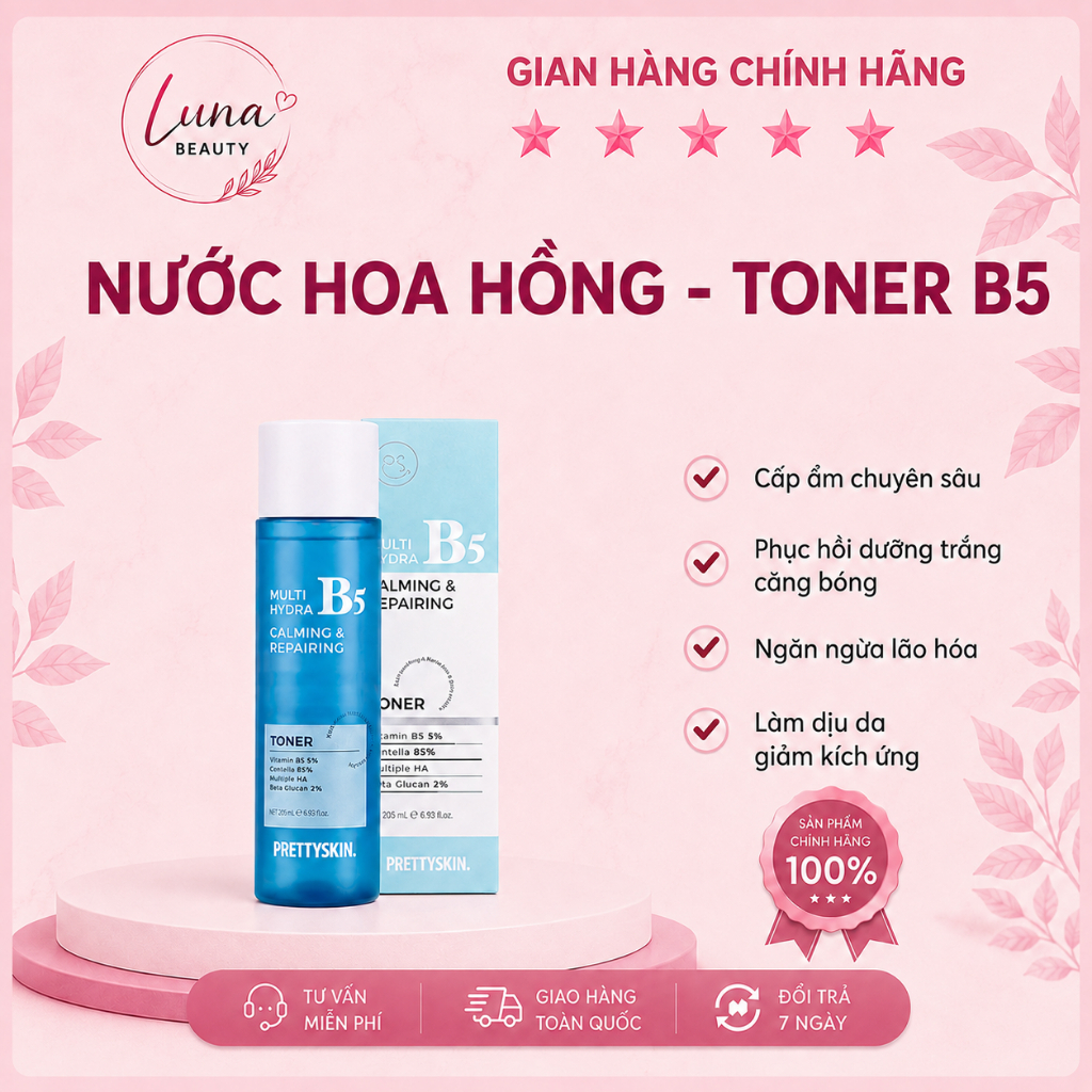 Nước Hoa Hồng Toner B5 PrettySkin Multi Hydra B5 205ml