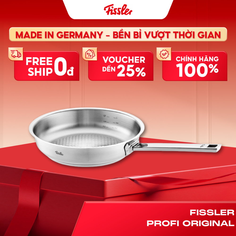 Chảo inox Fissler Profi Original Collection chính hãng made in Germany thép không gỉ 18/10, Đáy Cook