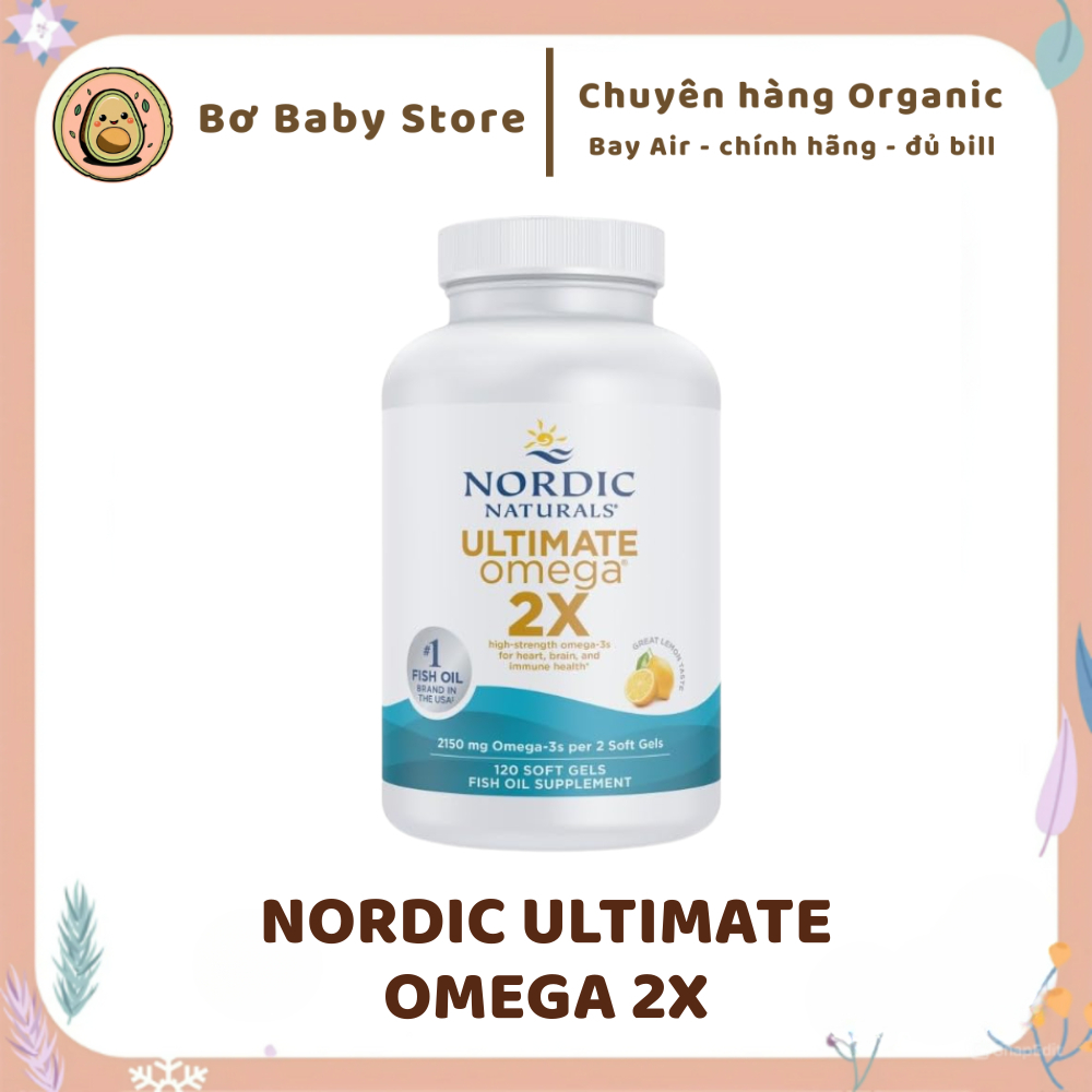 Viên Uống Dầu Cá Nordic Naturals Ultimate Omega 2X hỗ trợ trí não, sáng mắt (BILL US)