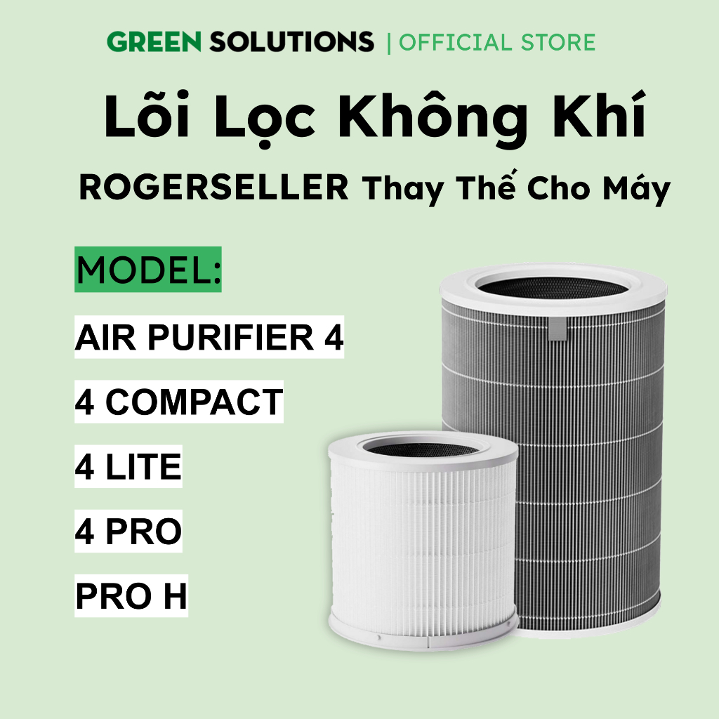Lõi lọc không khí Rogerseller® tương thích, thay thế cho lõi lọc Air Purifier 4(Gen4)/ 4Lite/ 4 Pro/