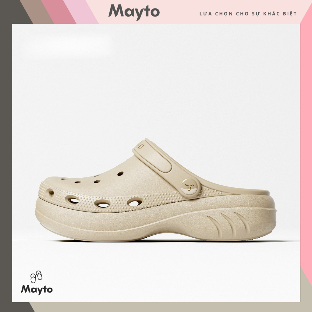 Dép nữ, dép sục Mayto đế cao 4cm style đơn giản năng động trơn có quai hậu CS-312
