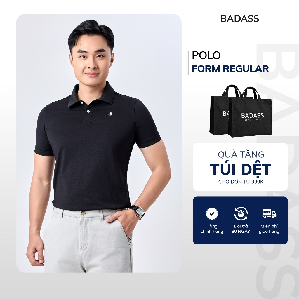 Áo Polo Nam BADASS Cổ Bẻ Cotton Mềm Mại Thoáng Khí Giữ Form Chuẩn, Phong Cách Trẻ Trung Lịch Sự - PO