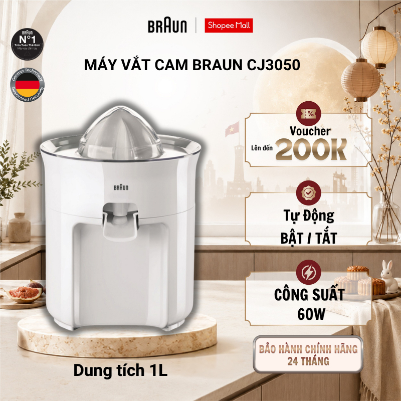 Máy Vắt Cam Braun CJ3050 Công Suất 60W - Hàng Chính Hãng
