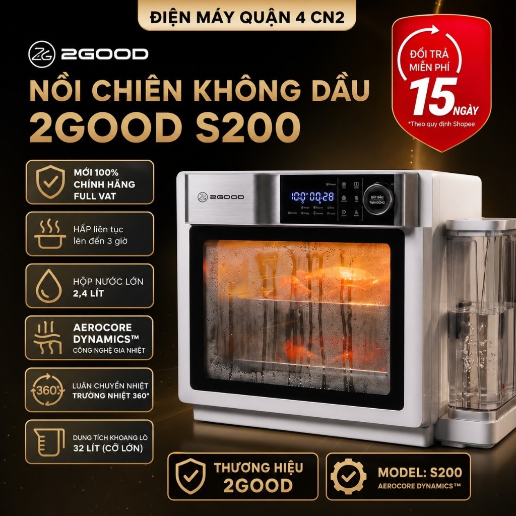 Nồi Chiên Hơi Nước 2GOOD S200 AeroCore Dynamics Brushless 32 Lít