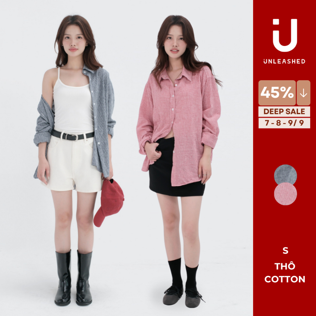 Áo sơ mi kẻ caro dáng rộng dài Unleashedvn KARO Loose Fit Checkered Shirt