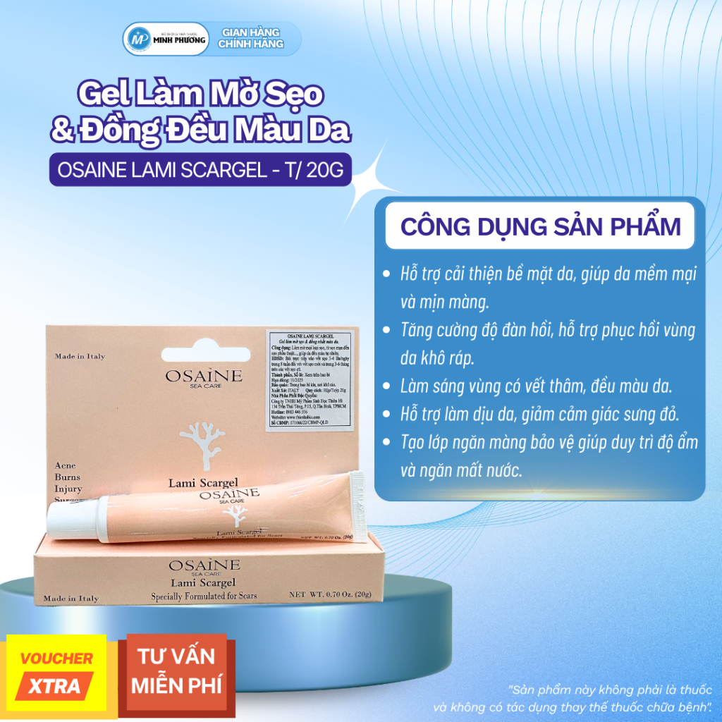 ✅ [CHÍNH HÃNG] OSAINE SEA CARE Gel bôi sẹo OSAINE – LAMI SCARGEL 20g