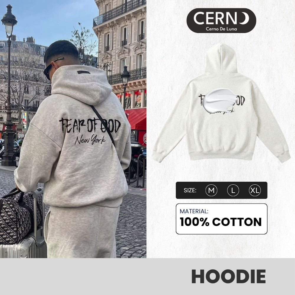 Áo hoodie CERNO Thời trang Fear of God Áo Hoodie New York dài tay FOG Áo Hoodie nỉ bông
