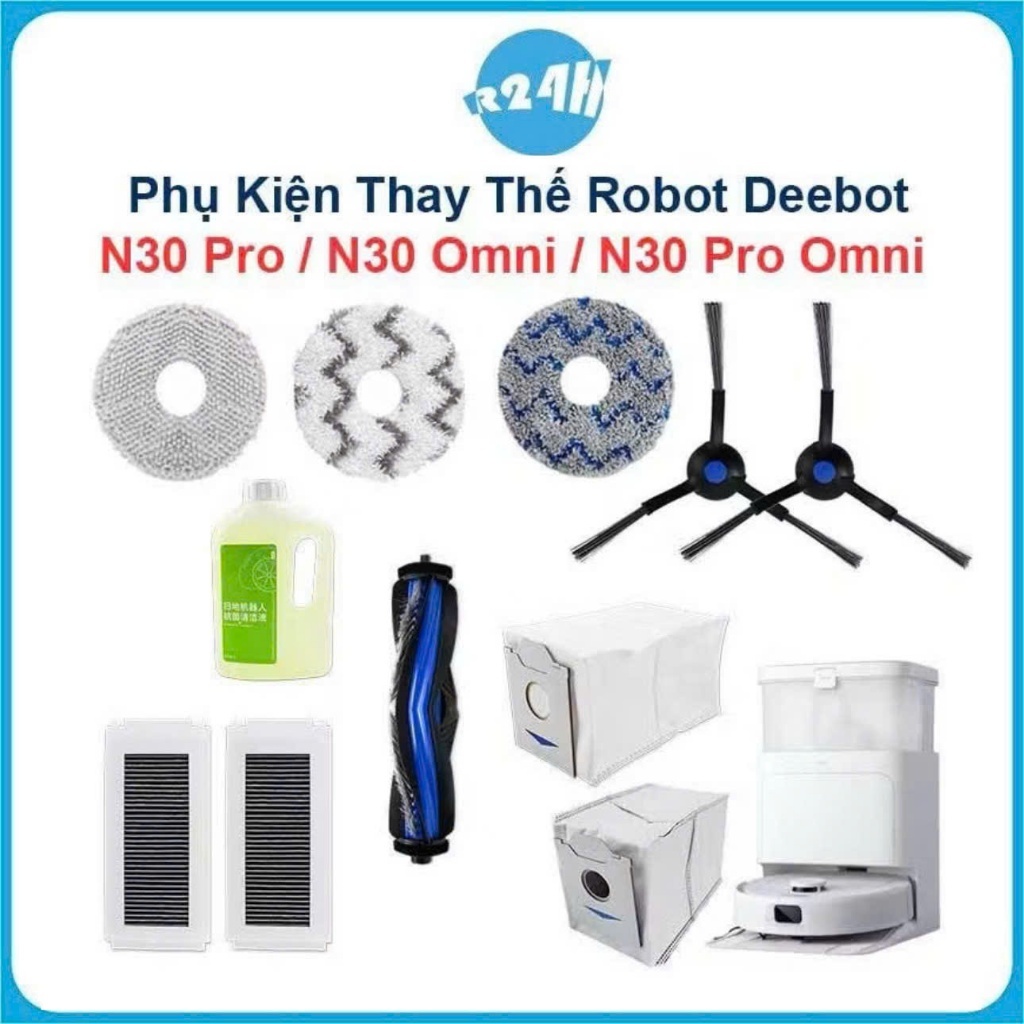 Phụ Kiện Thay Thế Robot Deebot N30 Pro, N30 Omni, N30 Pro Omni - Chổi Lăn, Chổi Cạnh, Bộ Lọc, Túi Đự