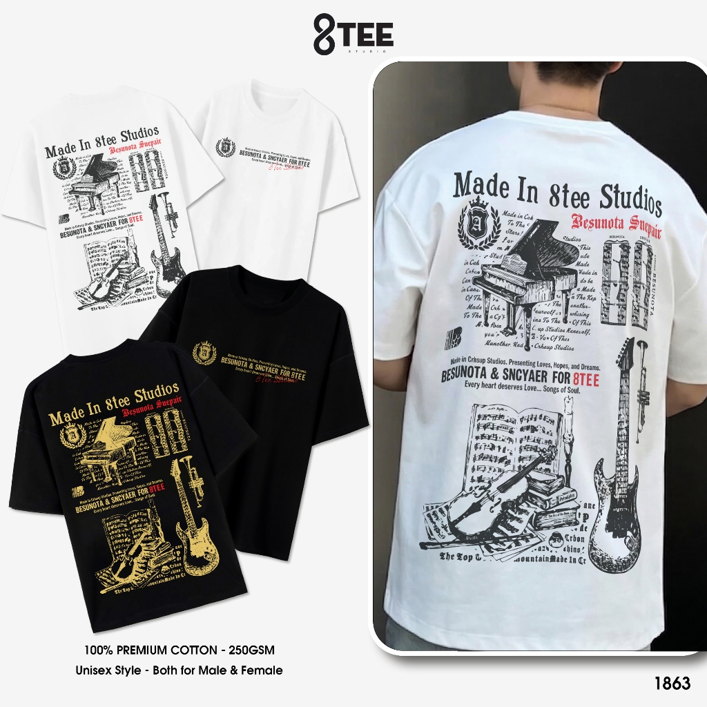 Áo Thun Áo Phông Oversize Form Rộng Unisex Cotton 250gsm Nam Nữ 8Tee Studio THT1863