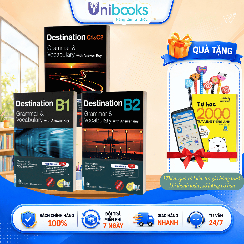 Sách - Giáo Trình Destination Grammar & Vocabulary B1, B2, C1&C2 (Kèm Đáp Án)