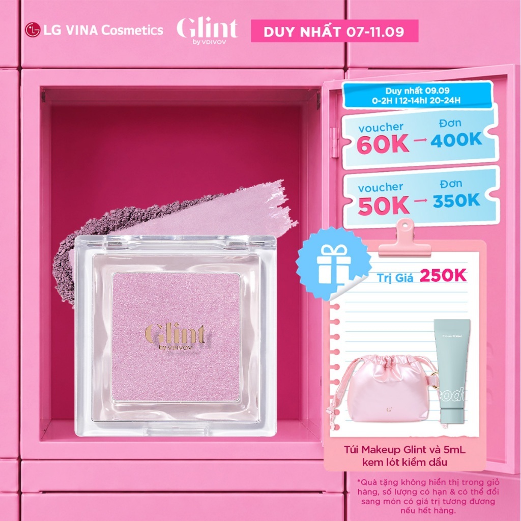 [LG Makeup VN] HSD 01/2029 Phấn má hồng Glint 2.4g đa năng cùng hạt ngọc trai, mịn màng, mỏng nhẹ