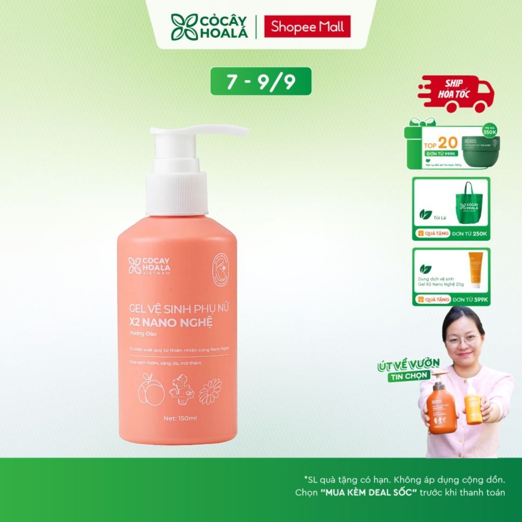 [HỎA TỐC] Dung Dịch Vệ Sinh Cỏ Cây Hoa Lá Gel x2 Nano Nghệ Làm Sạch, Củng Cố Lợi Khuẩn 150ml Cho Da 