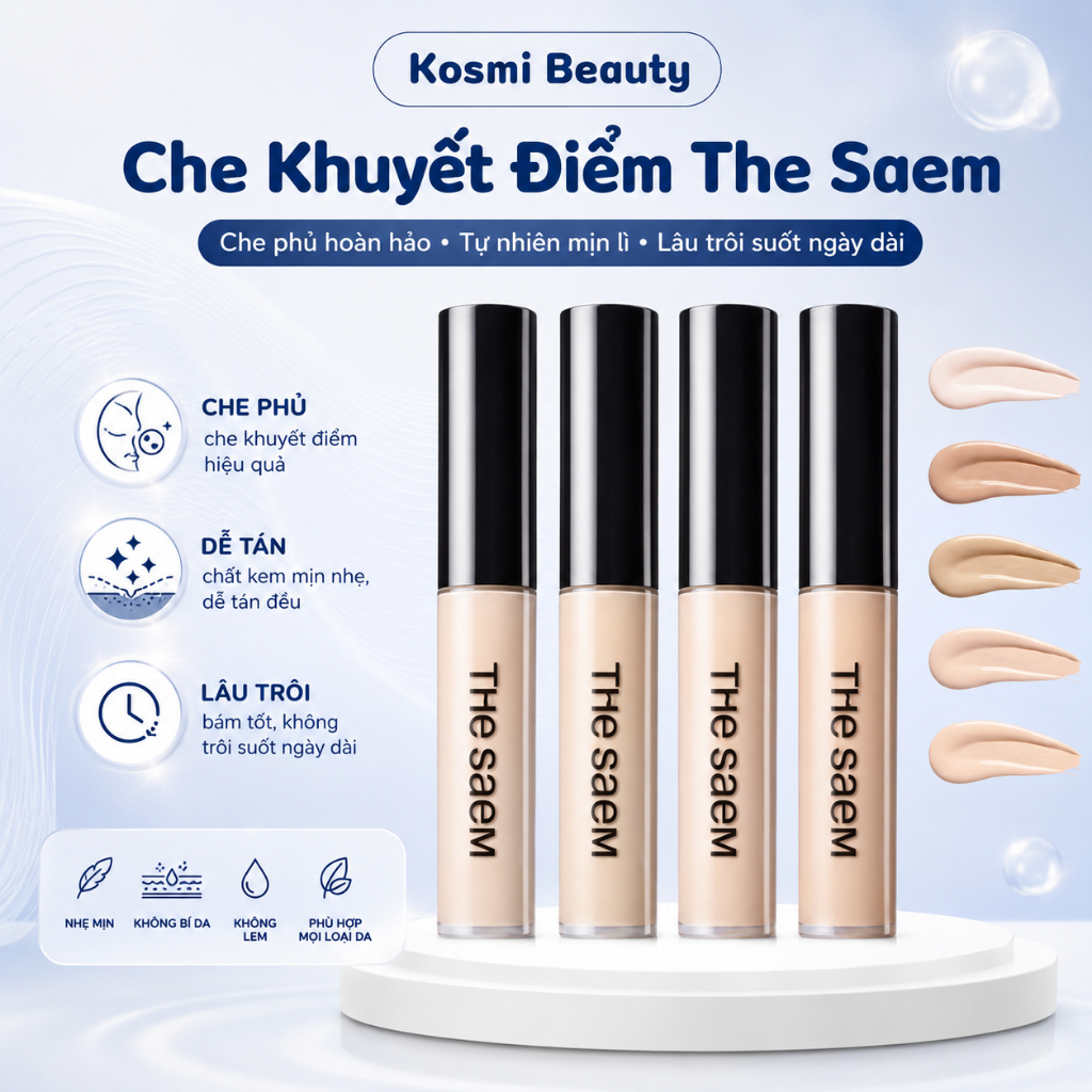 Kem Che Khuyết Điểm The Saem Cover Perfection Tip Concealer Che Khuyết Điểm Chống Nắng The Saem - Ko